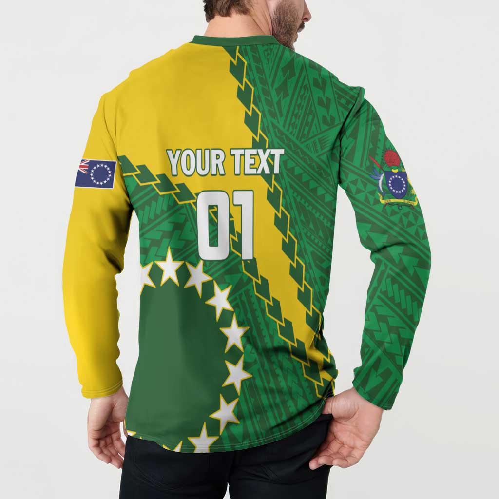 Custom Cook Islands Rugby Kukis Button Sweatshirt Circle Stars LT01 - Polynesian Pride