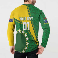 Custom Cook Islands Rugby Kukis Button Sweatshirt Circle Stars LT01 - Polynesian Pride