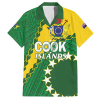 Custom Cook Islands Rugby Kukis Hawaiian Shirt Circle Stars LT01 Green - Polynesian Pride