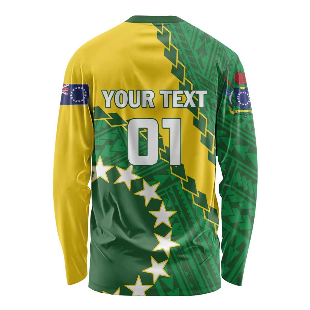 Custom Cook Islands Rugby Kukis Long Sleeve Shirt Circle Stars LT01 - Polynesian Pride
