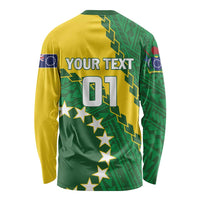 Custom Cook Islands Rugby Kukis Long Sleeve Shirt Circle Stars LT01 - Polynesian Pride