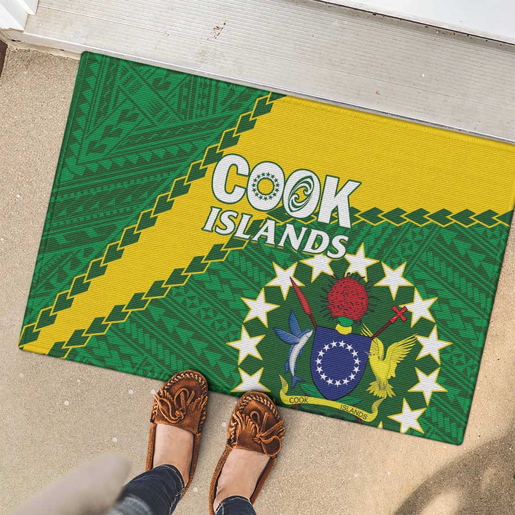 Cook Islands Rugby Kukis Rubber Doormat Circle Stars LT01 - Polynesian Pride