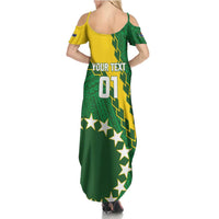 Custom Cook Islands Rugby Kukis Summer Maxi Dress Circle Stars LT01 - Polynesian Pride