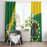 Cook Islands Rugby Kukis Window Curtain Circle Stars LT01 - Polynesian Pride