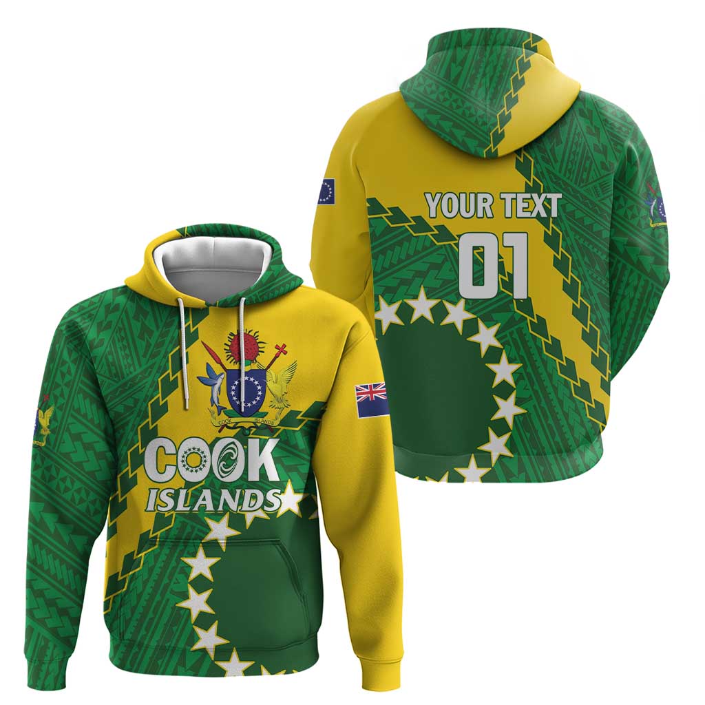 Custom Cook Islands Rugby Kukis Zip Hoodie Circle Stars LT01 - Polynesian Pride