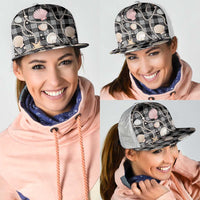 Hawaiian Ocean Seashells Mesh Trucker Cap Black Palaka Pattern LT01 - Polynesian Pride