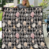 Hawaiian Ocean Seashells Quilt Black Palaka Pattern LT01 Black - Polynesian Pride