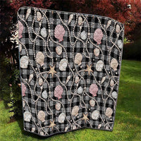 Hawaiian Ocean Seashells Quilt Black Palaka Pattern LT01 - Polynesian Pride