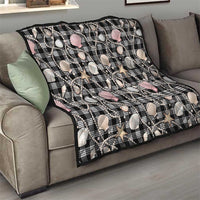 Hawaiian Ocean Seashells Quilt Black Palaka Pattern LT01 - Polynesian Pride