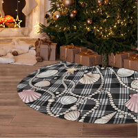 Hawaiian Ocean Seashells Tree Skirt Black Palaka Pattern LT01 - Polynesian Pride