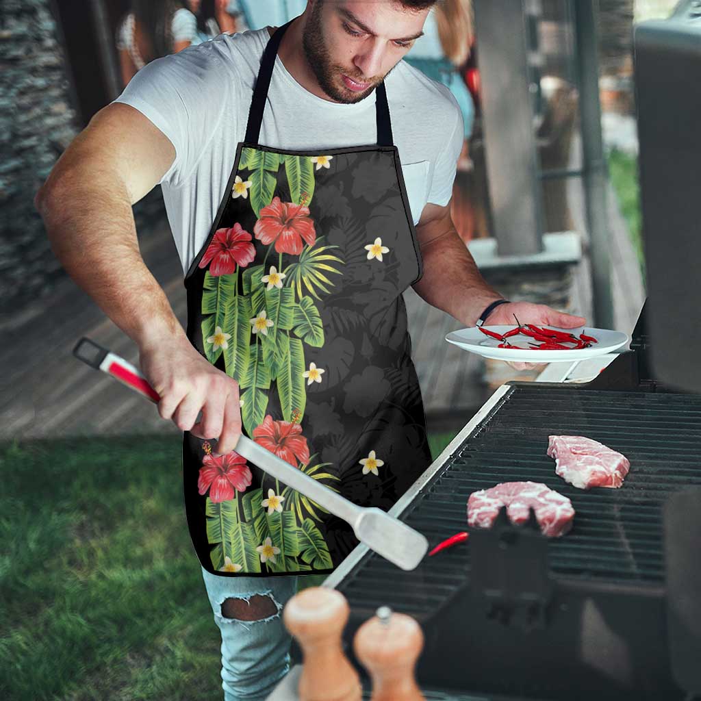 Hawaiian Hibiscus Plumeria Apron Tropical Leaves LT01 - Polynesian Pride