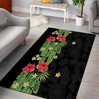 Hawaiian Hibiscus Plumeria Area Rug Tropical Leaves LT01 - Polynesian Pride