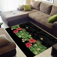Hawaiian Hibiscus Plumeria Area Rug Tropical Leaves LT01 - Polynesian Pride