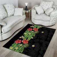 Hawaiian Hibiscus Plumeria Area Rug Tropical Leaves LT01 - Polynesian Pride