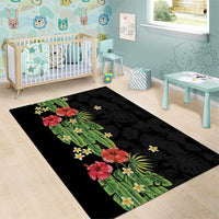 Hawaiian Hibiscus Plumeria Area Rug Tropical Leaves LT01 - Polynesian Pride