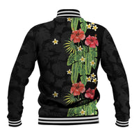 Hawaiian Hibiscus Plumeria Baseball Jacket Tropical Leaves LT01 - Polynesian Pride