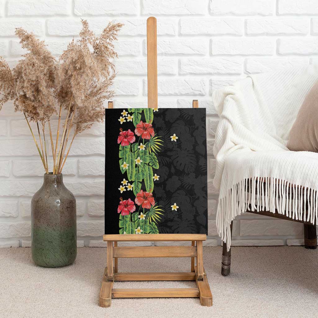 Hawaiian Hibiscus Plumeria Canvas Wall Art Tropical Leaves LT01 - Polynesian Pride