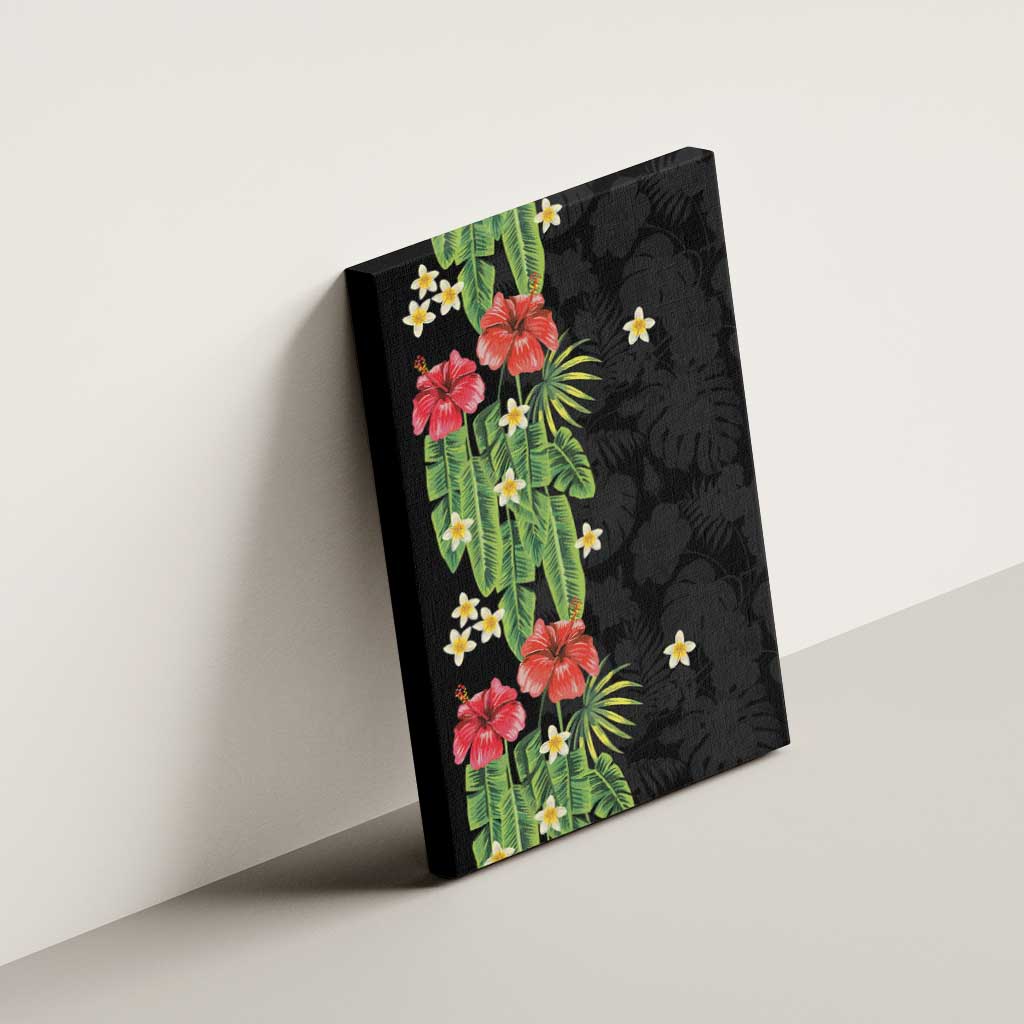 Hawaiian Hibiscus Plumeria Canvas Wall Art Tropical Leaves LT01 - Polynesian Pride