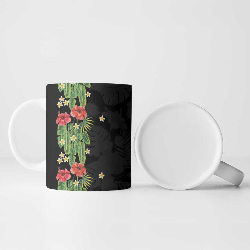 Hawaiian Hibiscus Plumeria Ceramic Mug Tropical Leaves LT01 - Polynesian Pride