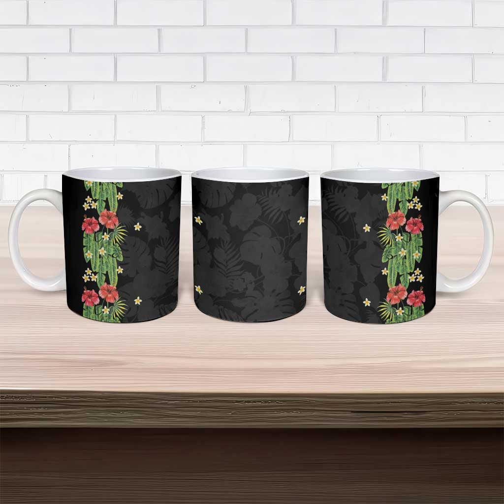 Hawaiian Hibiscus Plumeria Ceramic Mug Tropical Leaves LT01 - Polynesian Pride