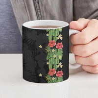 Hawaiian Hibiscus Plumeria Ceramic Mug Tropical Leaves LT01 - Polynesian Pride