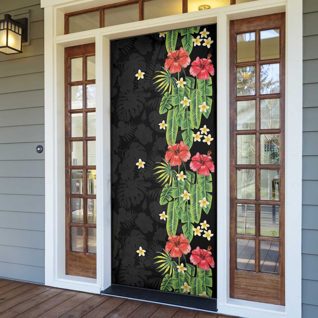 Hawaiian Hibiscus Plumeria Door Cover Tropical Leaves LT01 - Polynesian Pride