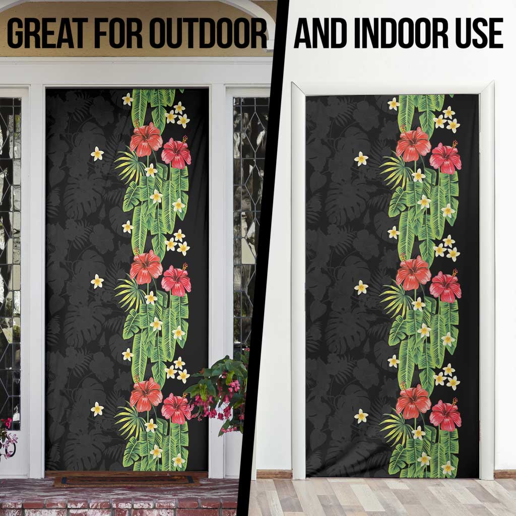 Hawaiian Hibiscus Plumeria Door Cover Tropical Leaves LT01 - Polynesian Pride