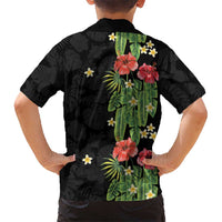 Hawaiian Hibiscus Plumeria Kid Hawaiian Shirt Tropical Leaves LT01 - Polynesian Pride