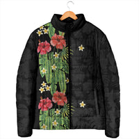 Hawaiian Hibiscus Plumeria Padded Jacket Tropical Leaves LT01 - Polynesian Pride