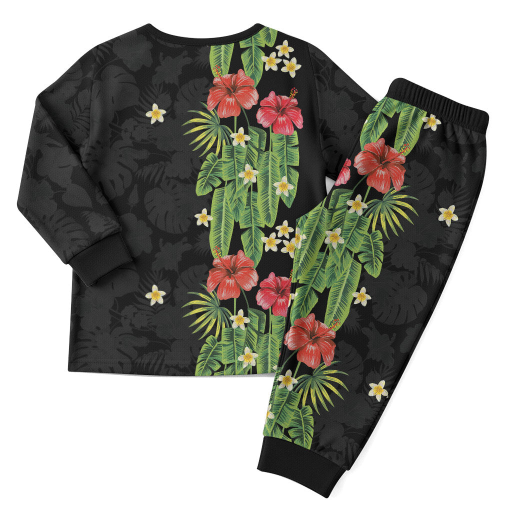Hawaiian Hibiscus Plumeria Christmas Pajama Set Tropical Leaves LT01 - Polynesian Pride