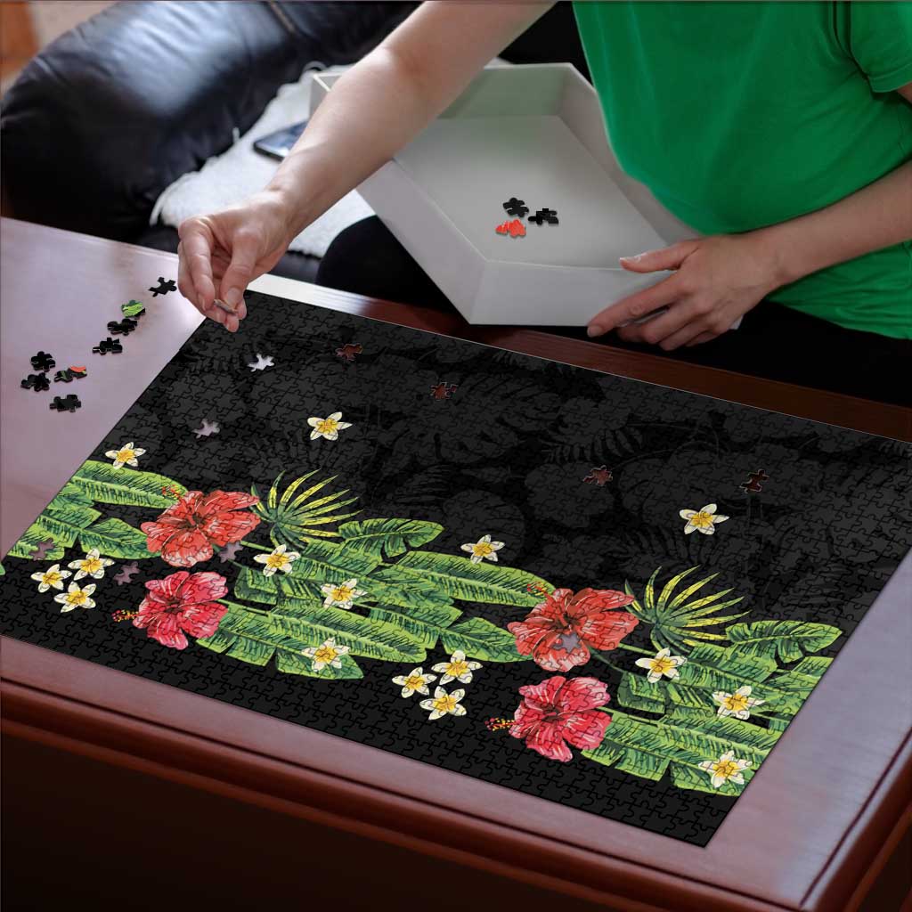 Hawaiian Hibiscus Plumeria Puzzle Tropical Leaves LT01 - Polynesian Pride