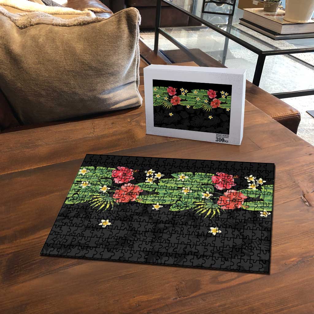 Hawaiian Hibiscus Plumeria Puzzle Tropical Leaves LT01 - Polynesian Pride