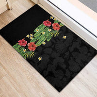 Hawaiian Hibiscus Plumeria Rubber Doormat Tropical Leaves LT01 - Polynesian Pride