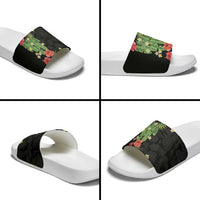 Hawaiian Hibiscus Plumeria Slide Sandals Tropical Leaves LT01 - Polynesian Pride