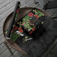 Hawaiian Hibiscus Plumeria Wrapping Paper Tropical Leaves LT01 - Polynesian Pride
