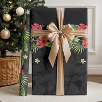 Hawaiian Hibiscus Plumeria Wrapping Paper Tropical Leaves LT01 - Polynesian Pride