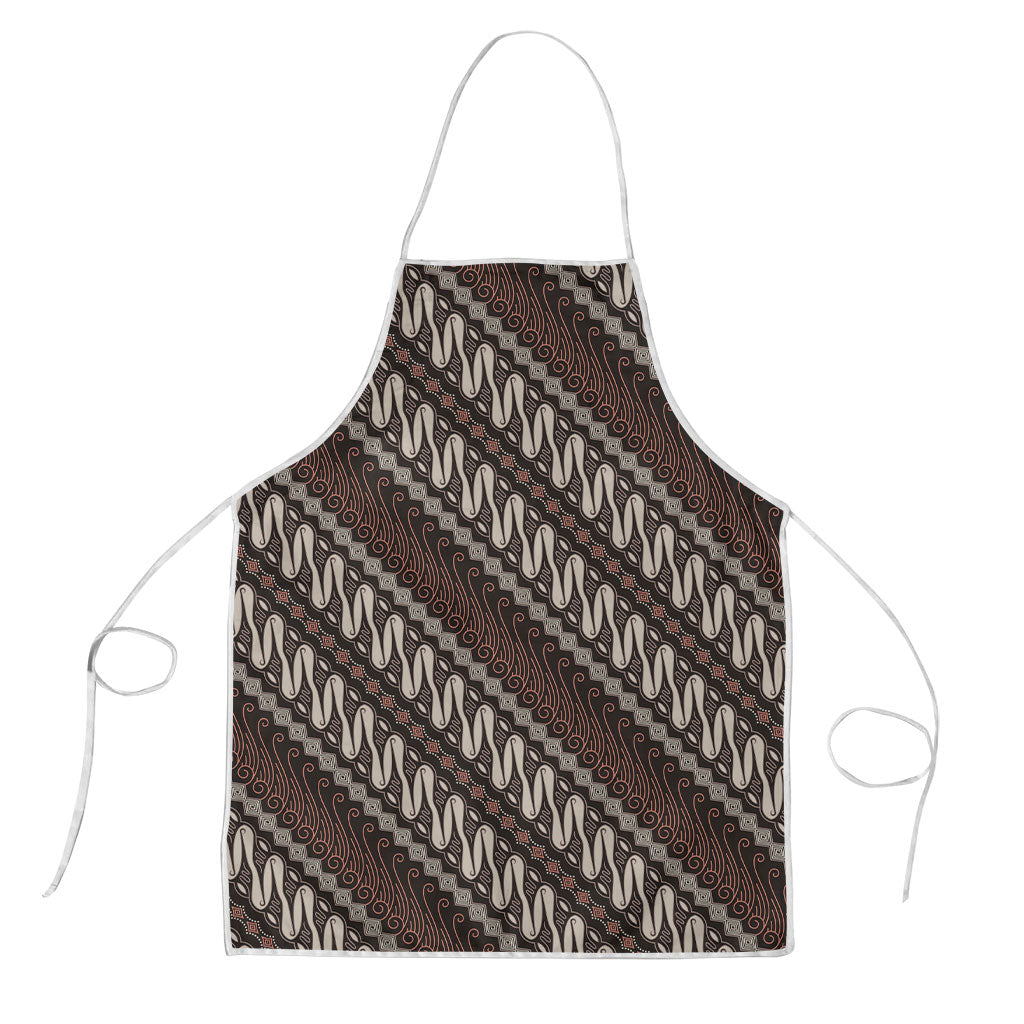 Yogyakarta Parang Batik Motifs Apron Indonesian Traditional Pattern LT01 Brown - Polynesian Pride