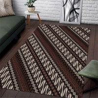 Yogyakarta Parang Batik Motifs Area Rug Indonesian Traditional Pattern LT01 Brown - Polynesian Pride