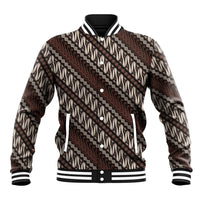 Yogyakarta Parang Batik Motifs Baseball Jacket Indonesian Traditional Pattern LT01 Unisex Brown - Polynesian Pride