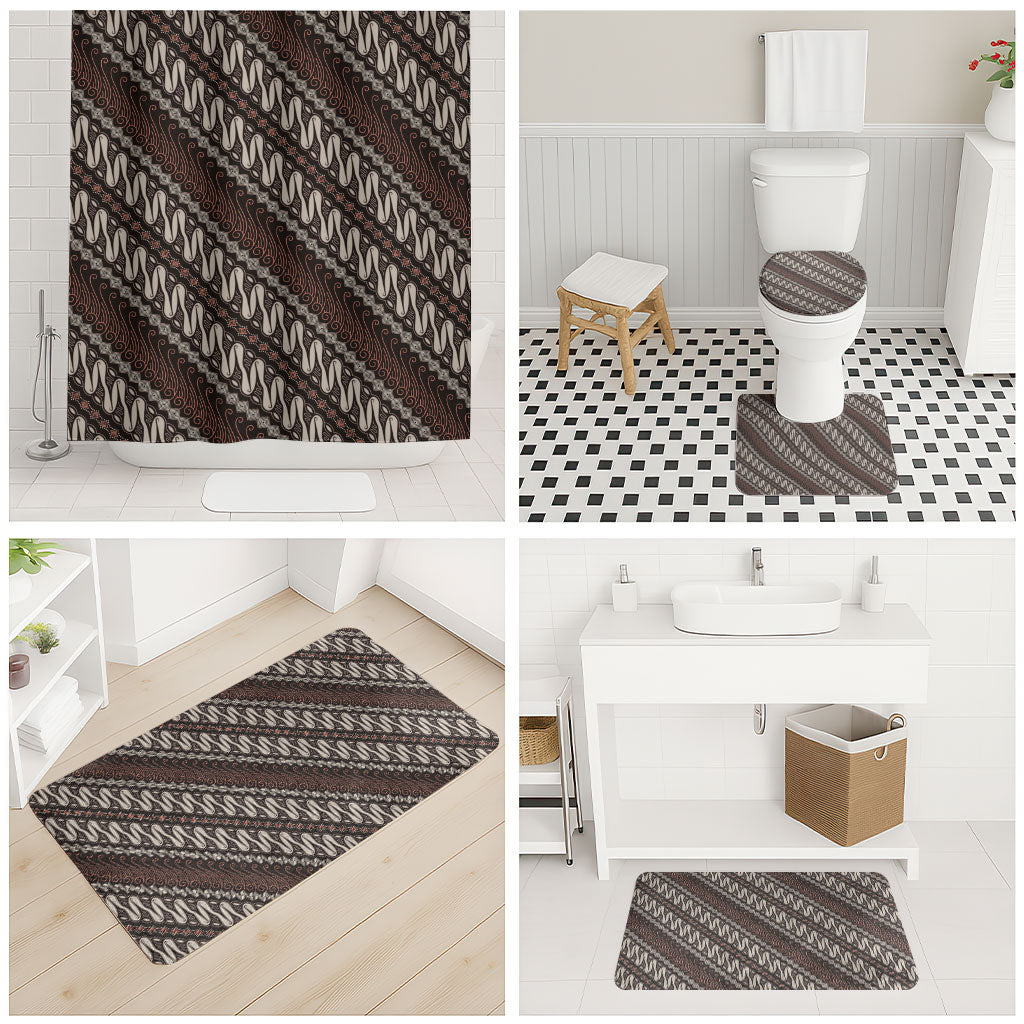 Yogyakarta Parang Batik Motifs Bathroom Set Indonesian Traditional Pattern LT01 - Polynesian Pride