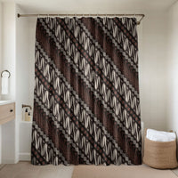 Yogyakarta Parang Batik Motifs Bathroom Set Indonesian Traditional Pattern LT01 Shower Curtain Only Brown - Polynesian Pride