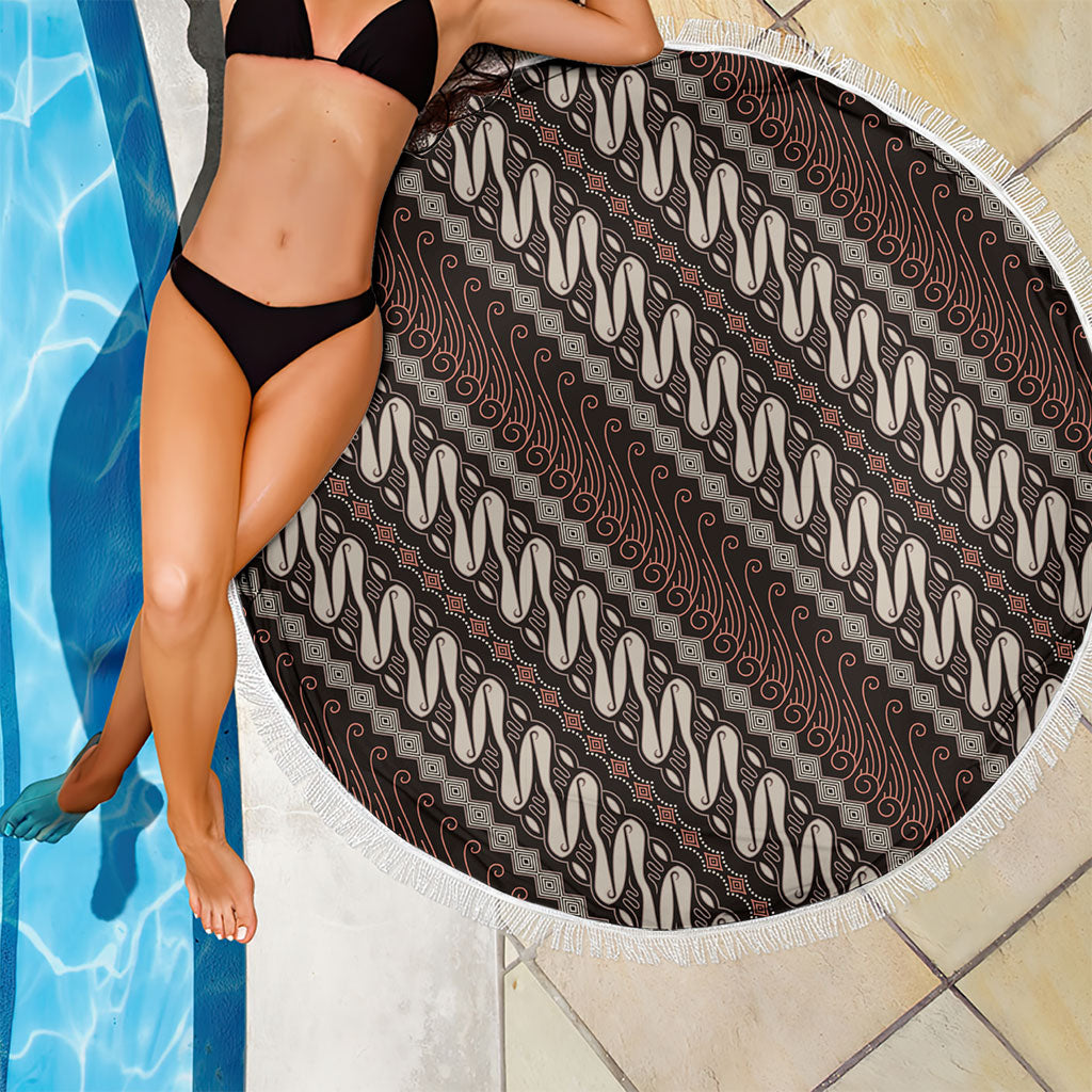 Yogyakarta Parang Batik Motifs Beach Blanket Indonesian Traditional Pattern LT01 - Polynesian Pride