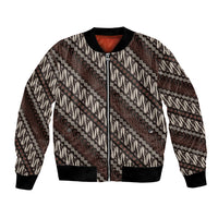 Yogyakarta Parang Batik Motifs Bomber Jacket Indonesian Traditional Pattern LT01 Unisex Brown - Polynesian Pride