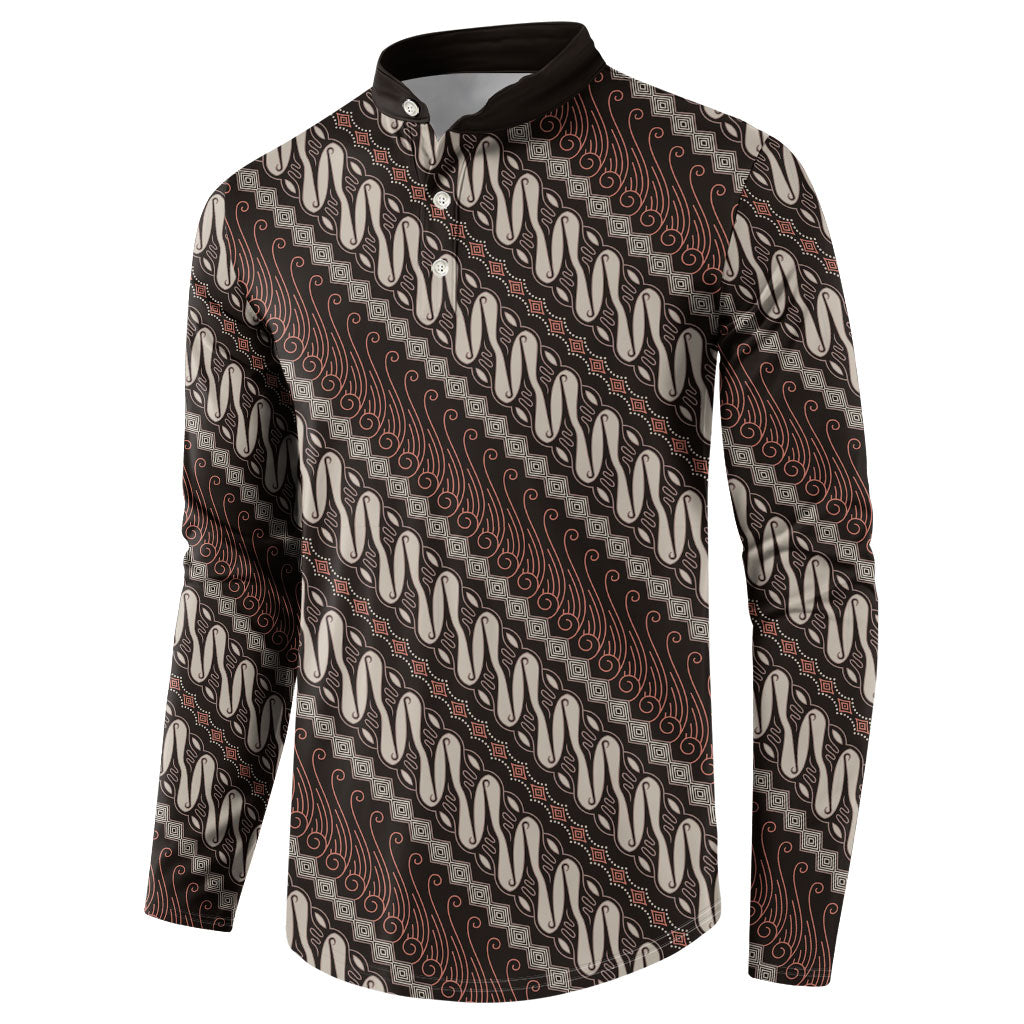 Yogyakarta Parang Batik Motifs Button Sweatshirt Indonesian Traditional Pattern LT01 - Polynesian Pride