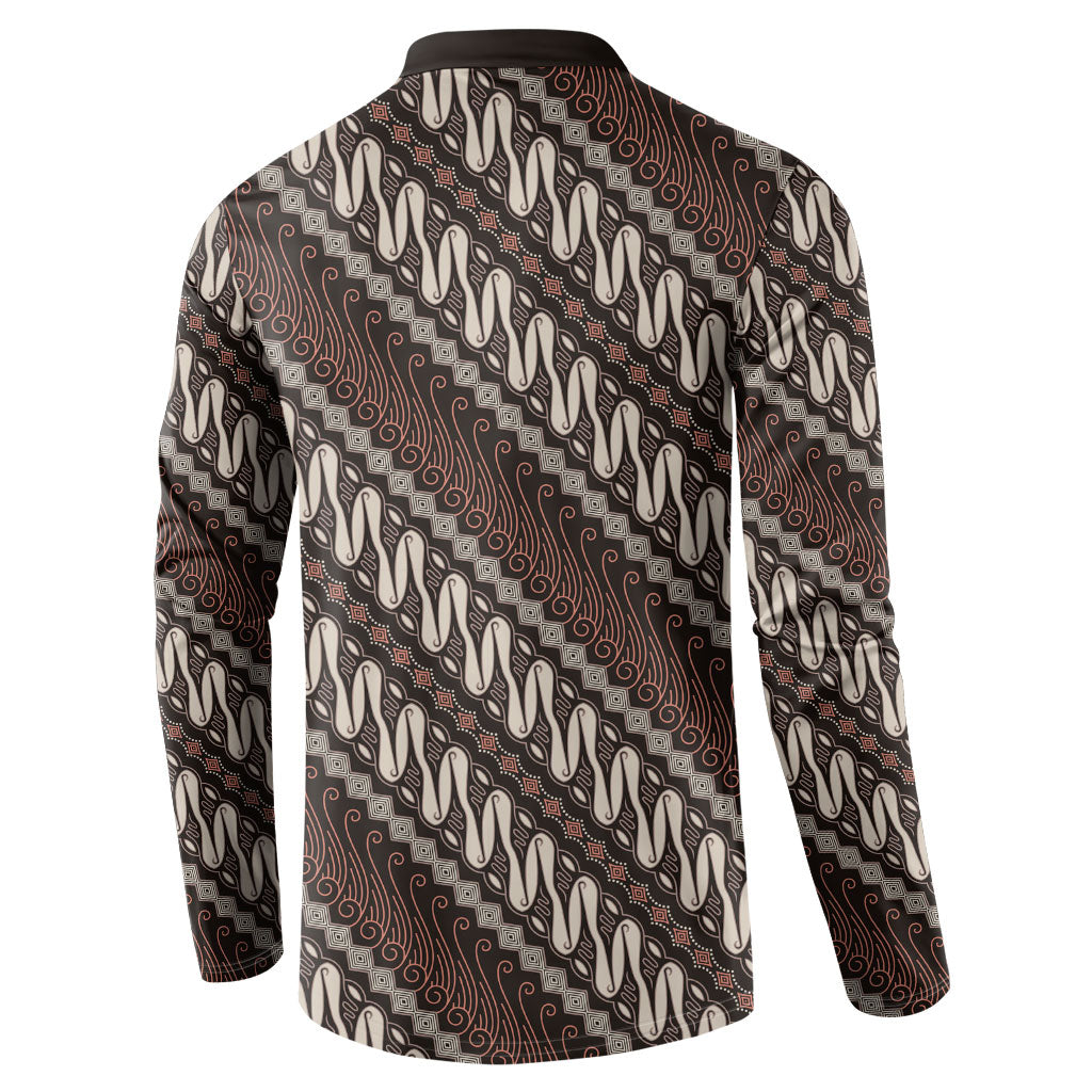 Yogyakarta Parang Batik Motifs Button Sweatshirt Indonesian Traditional Pattern LT01 - Polynesian Pride