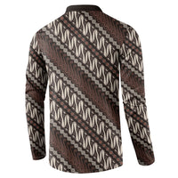 Yogyakarta Parang Batik Motifs Button Sweatshirt Indonesian Traditional Pattern LT01 - Polynesian Pride