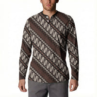 Yogyakarta Parang Batik Motifs Button Sweatshirt Indonesian Traditional Pattern LT01 - Polynesian Pride