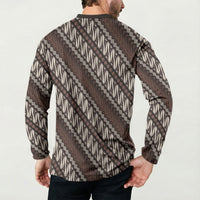 Yogyakarta Parang Batik Motifs Button Sweatshirt Indonesian Traditional Pattern LT01 - Polynesian Pride