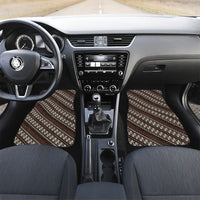 Yogyakarta Parang Batik Motifs Car Mats Indonesian Traditional Pattern LT01 Set 2pcs - Front Brown - Polynesian Pride