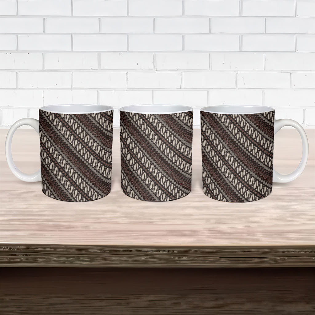 Yogyakarta Parang Batik Motifs Ceramic Mug Indonesian Traditional Pattern LT01 - Polynesian Pride